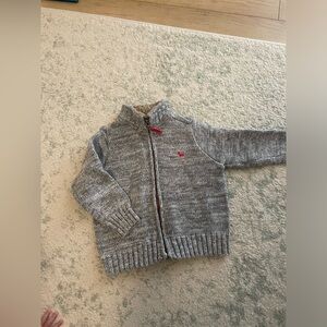 Carter's Gray Knit Sweater with Red Detail